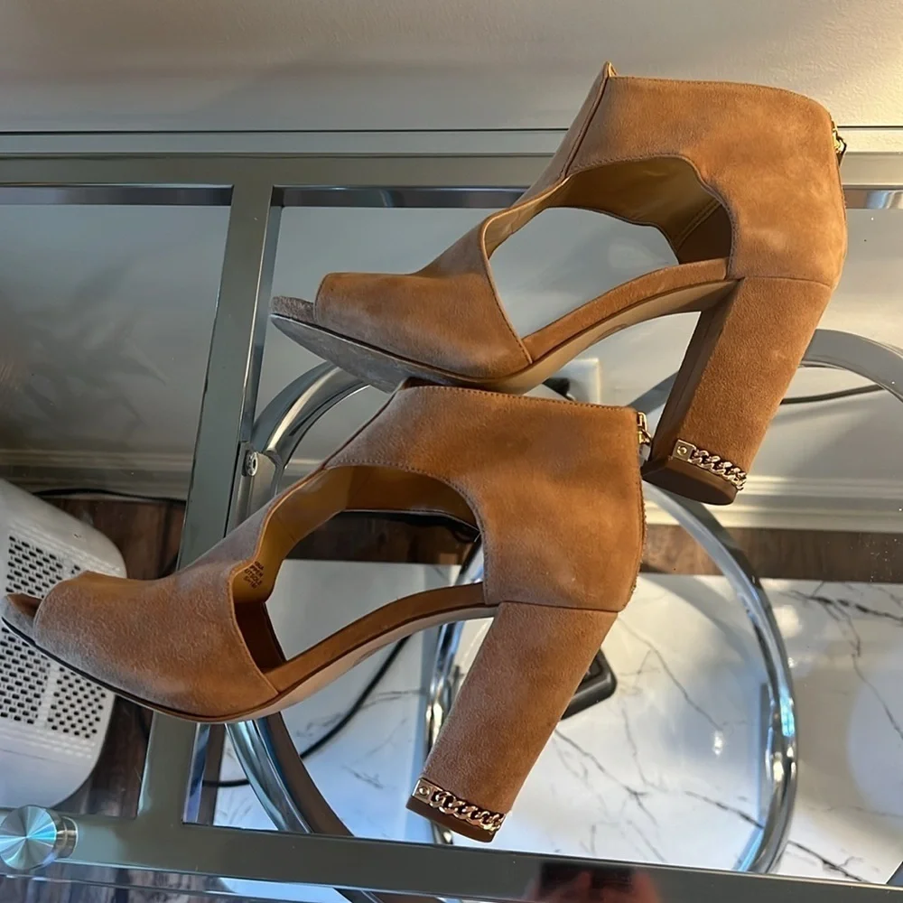 Michael Kors Sabrina Block Heel with chain detail